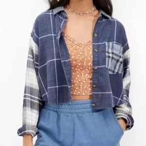 Blue Plaid American Eagle Flannel